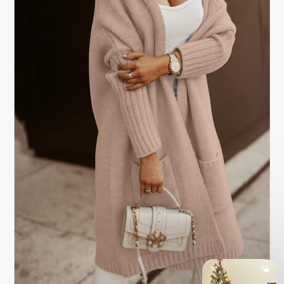 Elegant Longline Cardigan Sweater - Blush - Picture 2 of 3